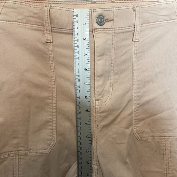 Chicos 1 Women Embroidered Utility High Rise Straight Leg Ankle Pants 8 Pink - Picture 9 of 12